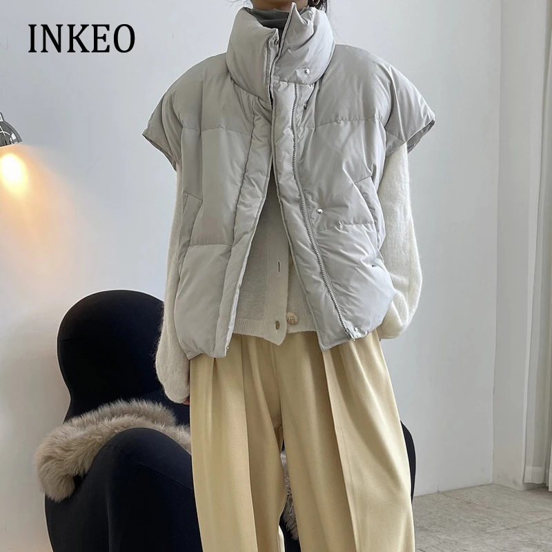 Женский зимний пуховик без рукавов в Корейском стиле INKEO 2O117, новинка 2022, серый, черный повседневный жилет большого размера с высоким воротником
Женский зимний пуховик без рукавов в Корейском стиле INKEO 2O117, новинка 2022, серый, черный повседневный жилет большого размера с высоким воротником