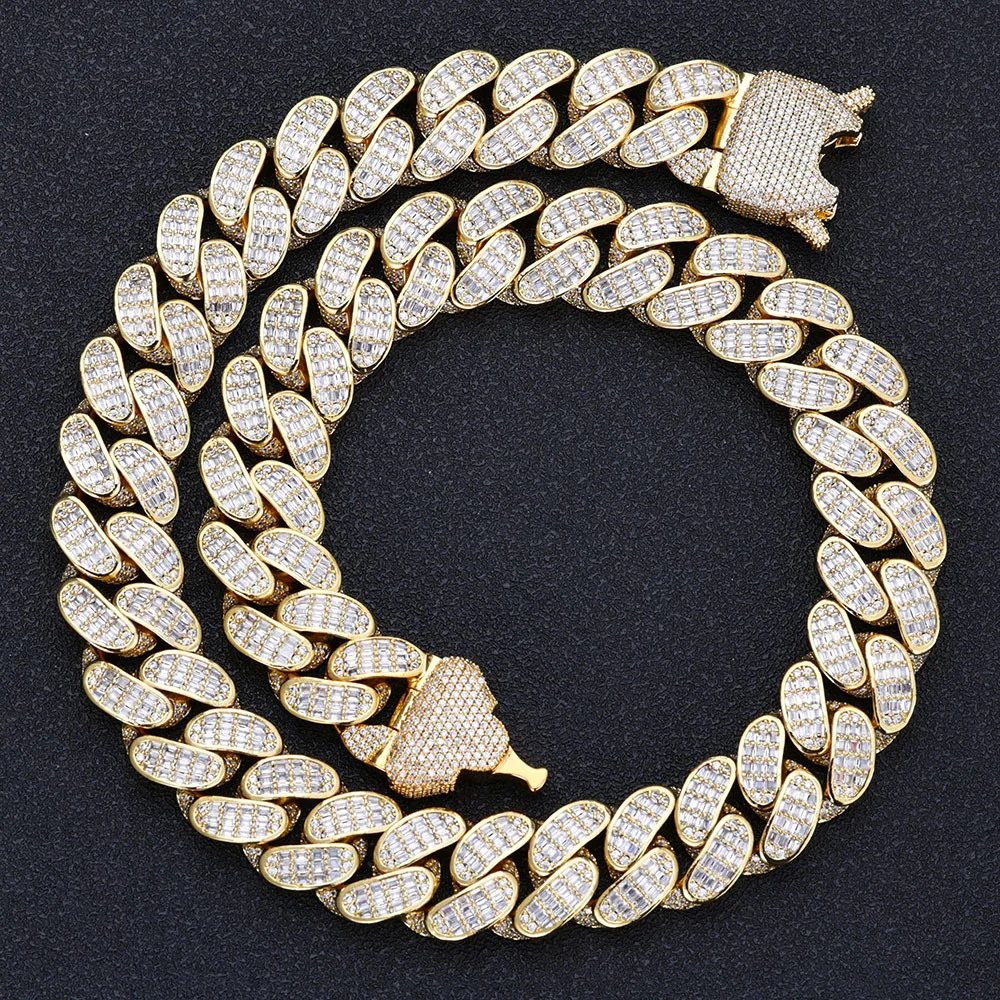 New Icedminer 18mm Baguettes Zircon Cuban Link Chain Necklaces For Women Men Bling Brass Chain Hip Hop Jewelry Free Shipping
New Icedminer 18mm Baguettes Zircon Cuban Link Chain Necklaces For Women Men Bling Brass Chain Hip Hop Jewelry Free Shipping
