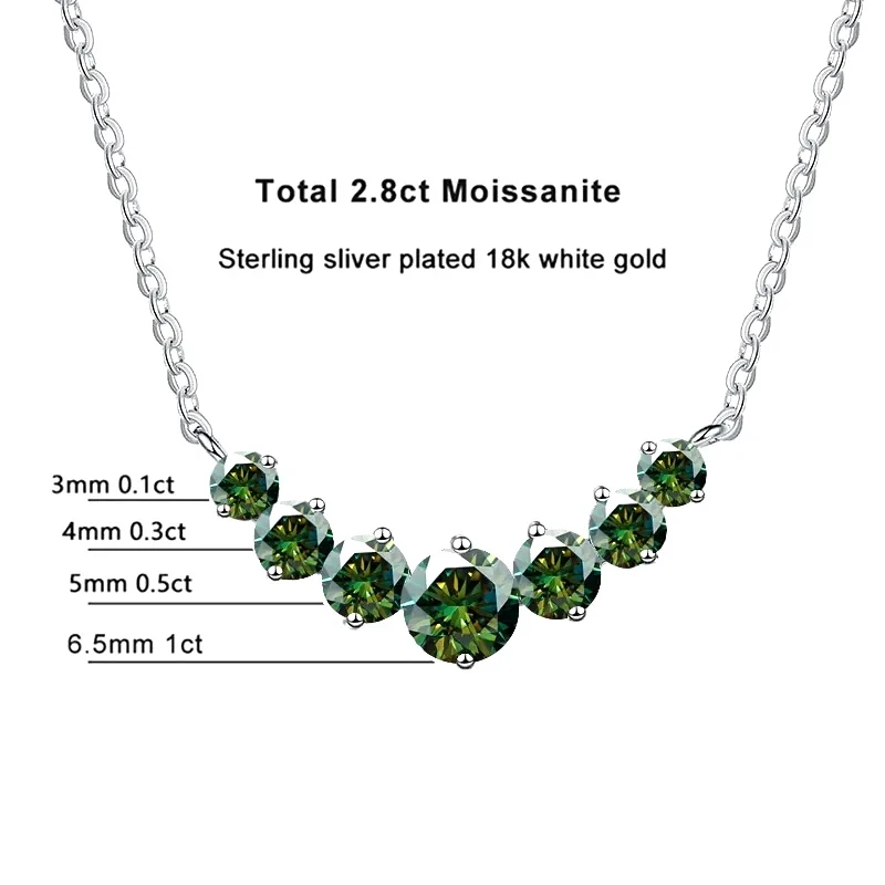2.8CT Total Moissanite Necklace Elegant 925 Sterling Silver Neck Jewelry Decoration Gift for Proposal Engagement Birthday Gift
2.8CT Total Moissanite Necklace Elegant 925 Sterling Silver Neck Jewelry Decoration Gift for Proposal Engagement Birthday Gift