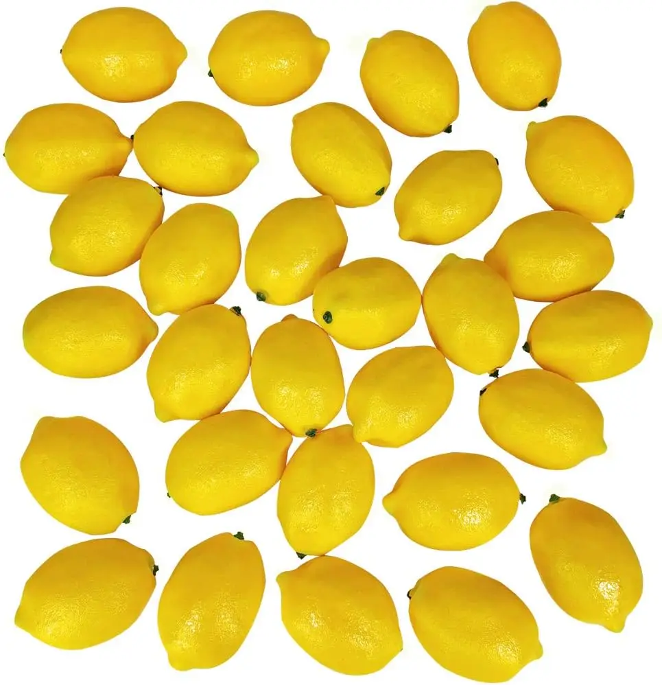 30 Pack Lifelike Faux Yellow Lemons Artificial Fruit for Summer Decor, Vase Fillers, and Photography Props
30 Pack Lifelike Faux Yellow Lemons Artificial Fruit for Summer Decor, Vase Fillers, and Photography Props