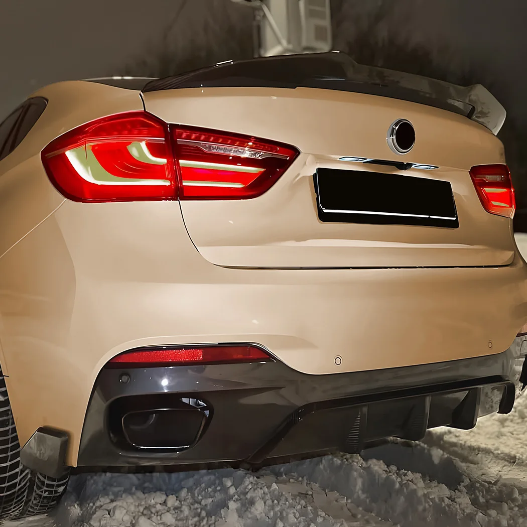 For BMW X6 F16 M Sport 2014-2019 MP tail lip rear spoiler rear bumper corner modification
For BMW X6 F16 M Sport 2014-2019 MP tail lip rear spoiler rear bumper corner modification