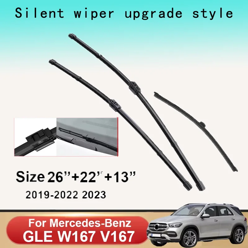 Car Wiper Blades For Mercedes Benz GLE W167 X167 Suv 2019-2022 2023 GLE 350 300d 400d 450 53 63 4MATIC Car Accessories
Car Wiper Blades For Mercedes Benz GLE W167 X167 Suv 2019-2022 2023 GLE 350 300d 400d 450 53 63 4MATIC Car Accessories