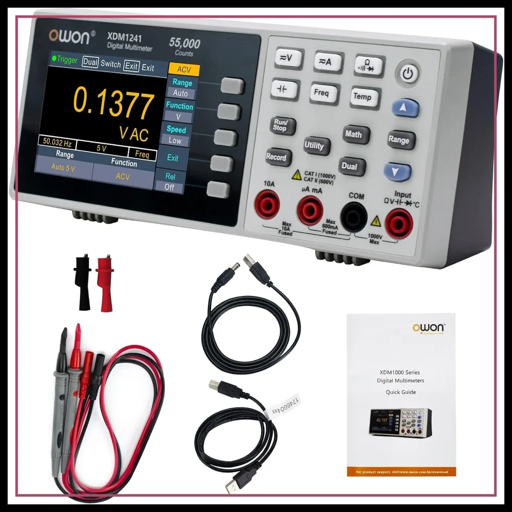 Desktop Digital Multimeter with 3.5" LCD, True RMS, AC/DC Voltage & Current, Temperature, Data Logging, for Lab & Industrial Use
Desktop Digital Multimeter with 3.5" LCD, True RMS, AC/DC Voltage & Current, Temperature, Data Logging, for Lab & Industrial Use