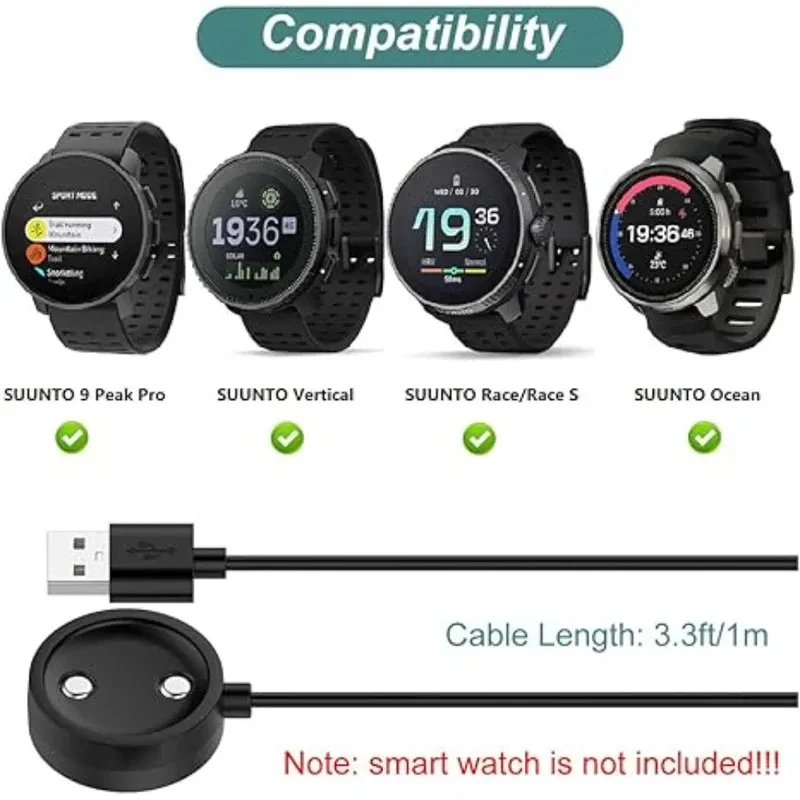 For SUUNTO 9 Peak Pro/Vertical/ Race/Race S/Ocean Charger USB Charger Smart Watch Charging Cable Replacement Charger
For SUUNTO 9 Peak Pro/Vertical/ Race/Race S/Ocean Charger USB Charger Smart Watch Charging Cable Replacement Charger