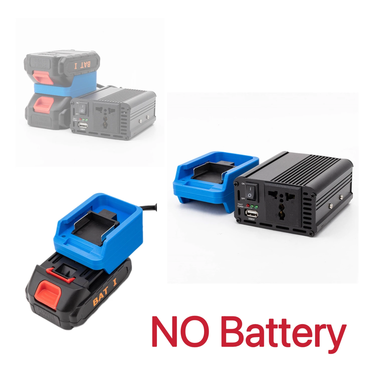 Dual-Slot Power Inverter for Makita 18V Battery Portable AC Converter with Universal Outlet & USB Port for Emergency(NO Battery)
Dual-Slot Power Inverter for Makita 18V Battery Portable AC Converter with Universal Outlet & USB Port for Emergency(NO Battery)