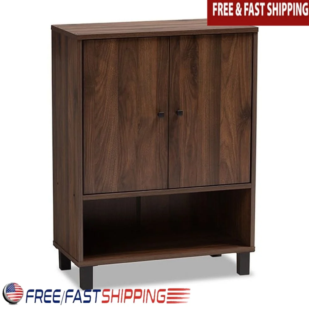 Wood Shoe Storage Cabinet 2-Door Entryway Organizer Minimalist Design Indoor Footwear Rack Four Shelves Ventilated Back Dark
Wood Shoe Storage Cabinet 2-Door Entryway Organizer Minimalist Design Indoor Footwear Rack Four Shelves Ventilated Back Dark