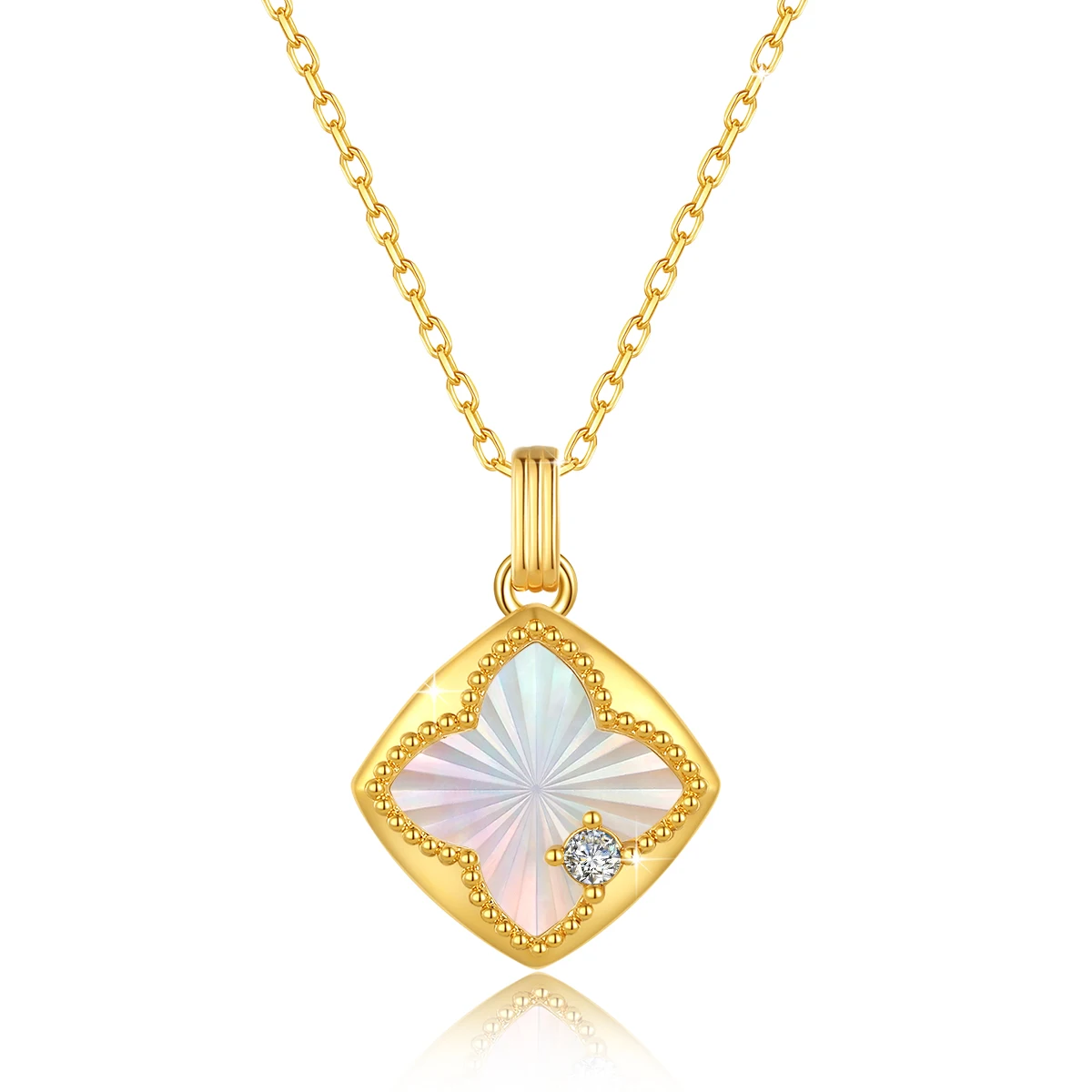 AU750 18K Gold Four Leaf Clover Necklace Pendant For Women Shell Lucky Jewelry Girl Gift for Christmas Non-Fading
AU750 18K Gold Four Leaf Clover Necklace Pendant For Women Shell Lucky Jewelry Girl Gift for Christmas Non-Fading