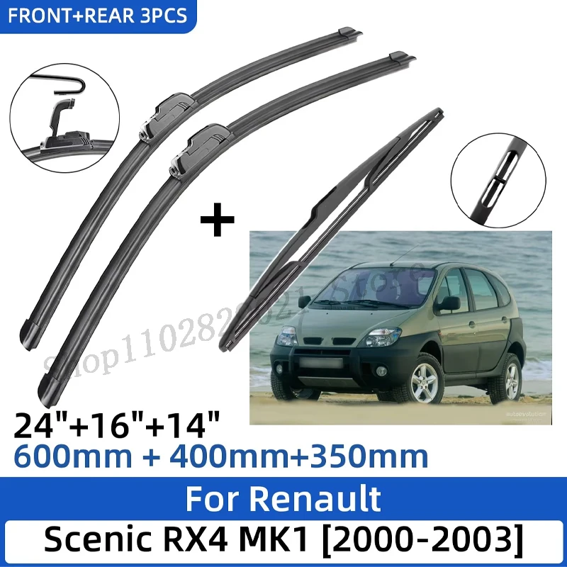 3PCS For Renault Scenic RX4 MK1 2000-2003 24"+16"+14" Front Rear Wiper Blades Windshield Windscreen Window Cutter Accessories
3PCS For Renault Scenic RX4 MK1 2000-2003 24"+16"+14" Front Rear Wiper Blades Windshield Windscreen Window Cutter Accessories