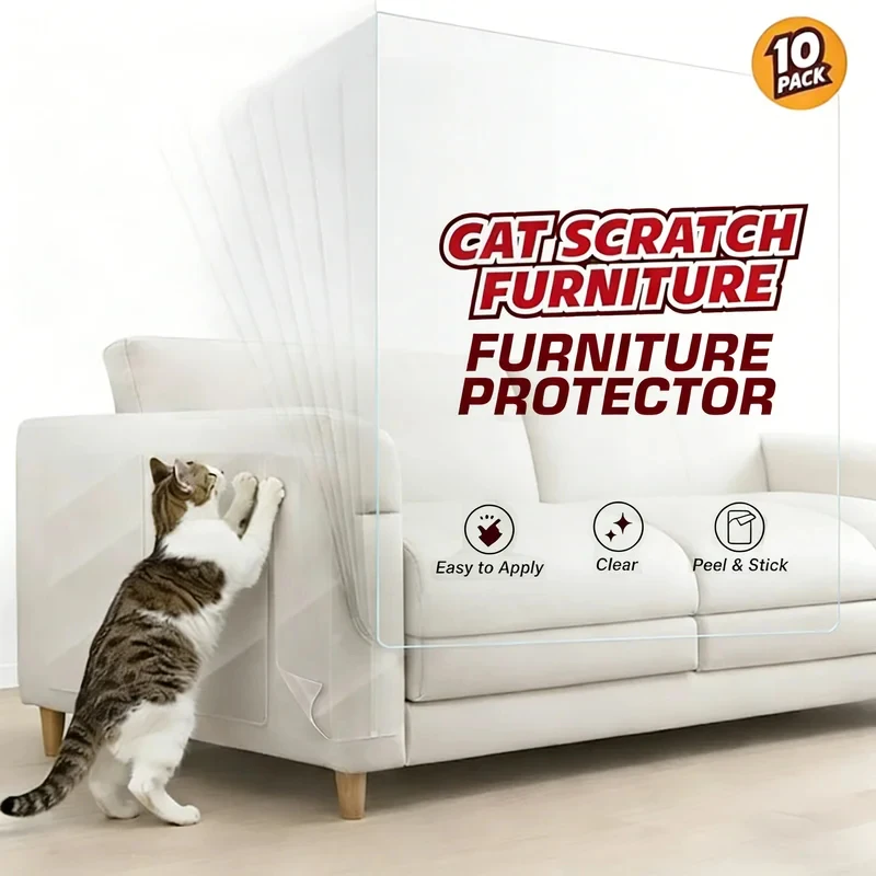 10Pcs Cat Scratch Furniture Protector Clear Self-Adhesive Couch Guard Pads for Sofa Door
10Pcs Cat Scratch Furniture Protector Clear Self-Adhesive Couch Guard Pads for Sofa Door