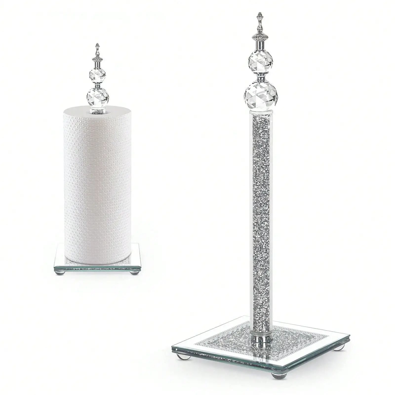 Crystal Paper Towel Holder, Bling Silver Paper Towel Roll Holder, Decorative Standing Paper Towel Holder For Kitchen Countertops Bathroom, Paper Towel Dispenser With Weighted Base
Crystal Paper Towel Holder, Bling Silver Paper Towel Roll Holder, Decorative Standing Paper Towel Holder For Kitchen Countertops Bathroom, Paper Towel Dispenser With Weighted Base