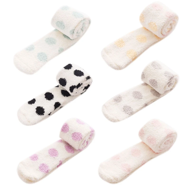 Women Winter Warm Coral Over Knee Long Socks Sweet Candy Color Polka Dot Pattern Fuzzy Plush Thigh High Stockings
Women Winter Warm Coral Over Knee Long Socks Sweet Candy Color Polka Dot Pattern Fuzzy Plush Thigh High Stockings