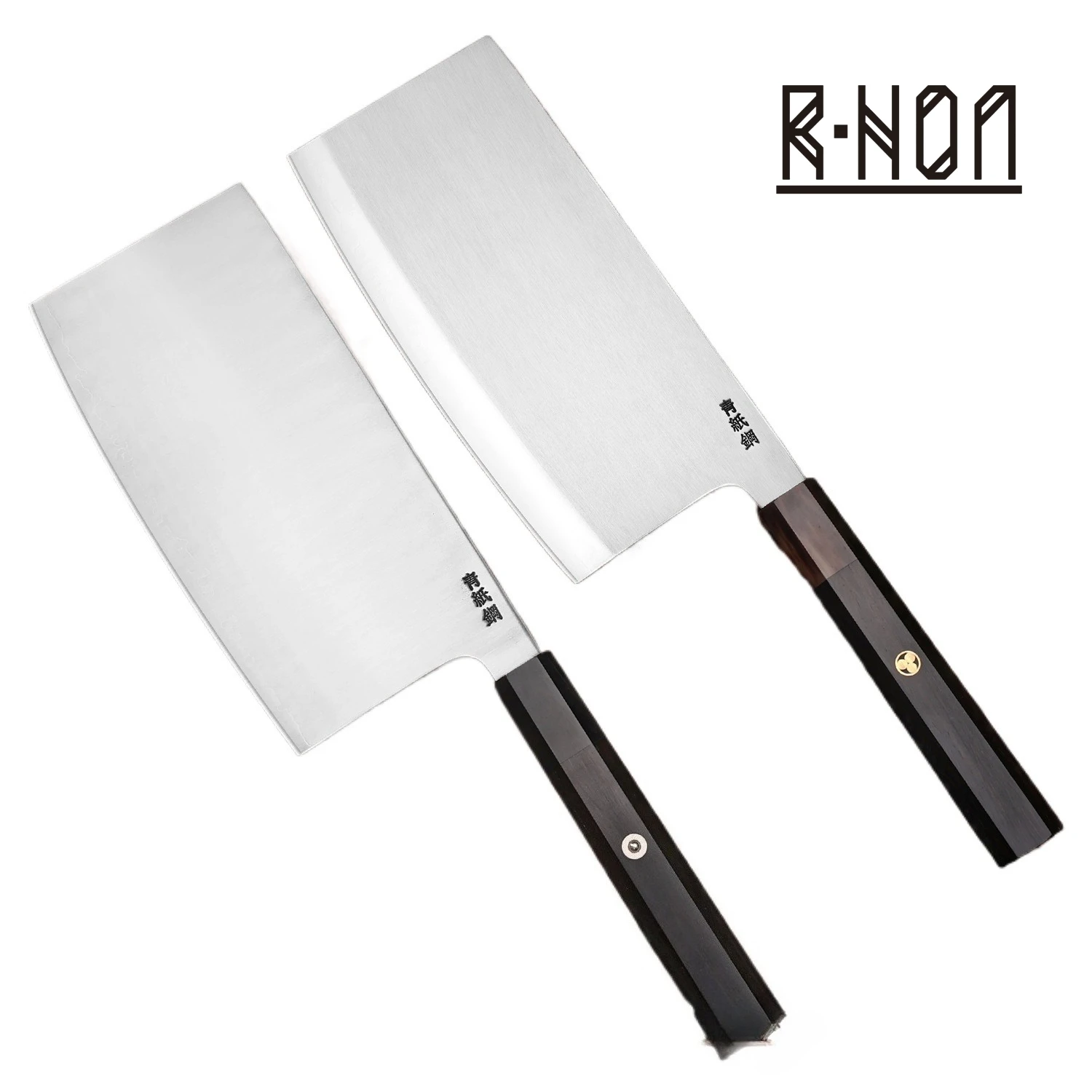 RHON 7" Cleaver Knife Japanese Aogami Clad Steel Chinese Kitchen Meat Slicing Vegetable Cutting Knives Buffalo Horn Ebony Handle
RHON 7" Cleaver Knife Japanese Aogami Clad Steel Chinese Kitchen Meat Slicing Vegetable Cutting Knives Buffalo Horn Ebony Handle
