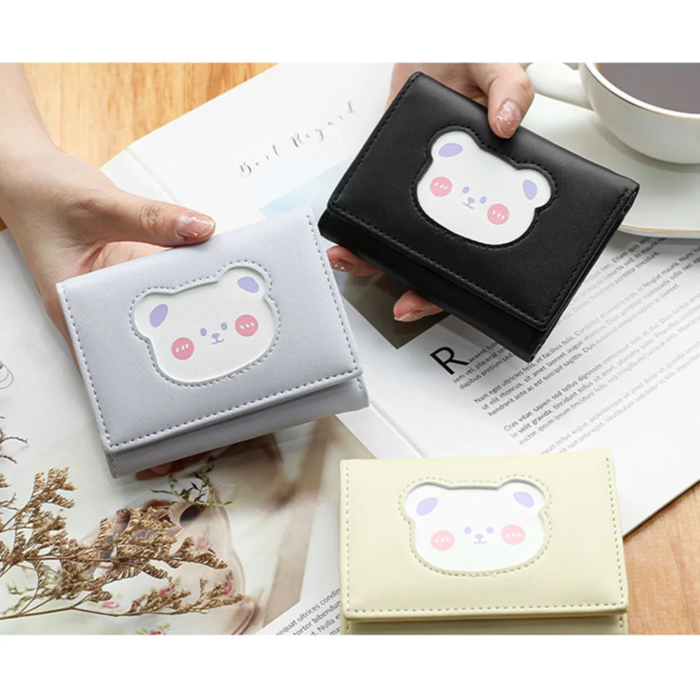 Cute Small Bear Pattern For Women Soft Pu Leather Card Holder Purse Three Fold Wallets Ladies Fashion Short Purses
Cute Small Bear Pattern For Women Soft Pu Leather Card Holder Purse Three Fold Wallets Ladies Fashion Short Purses