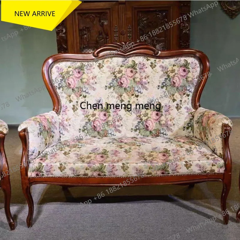 M178 French pastoral solid wood vintage single sofa floral lounge chair reception chair
M178 French pastoral solid wood vintage single sofa floral lounge chair reception chair
