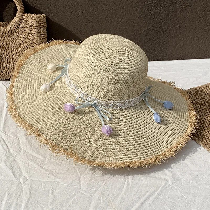 2026 New Tulip Sun Hat Wide-brimmed Sun Hat For Beach Use Girls' Dress With Decorative Hat Sexy And Cute Summer Sun Hat
2026 New Tulip Sun Hat Wide-brimmed Sun Hat For Beach Use Girls' Dress With Decorative Hat Sexy And Cute Summer Sun Hat