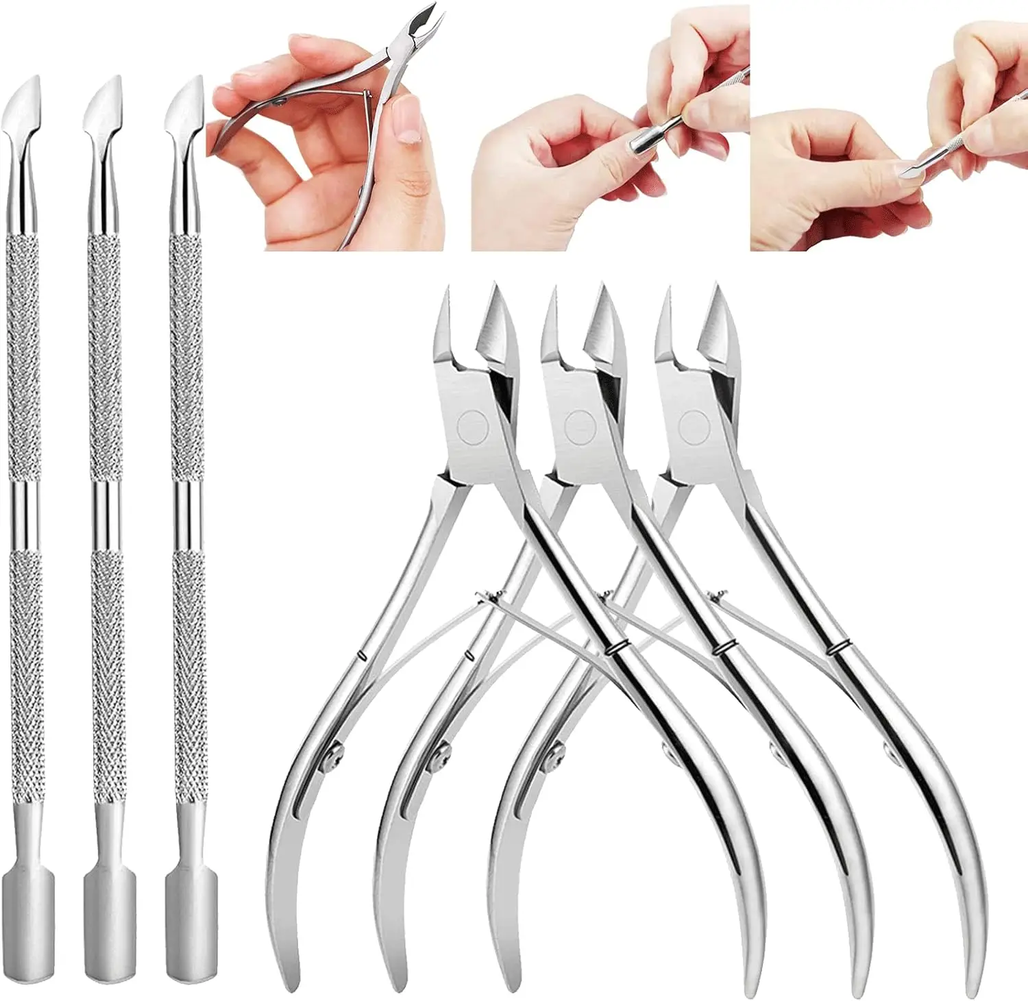 6PCS Cuticle Trimmer & Pusher Set, Professional Manicure & Pedicure Kit, Stainless Steel Nail Care Tools for Home & Salon
6PCS Cuticle Trimmer & Pusher Set, Professional Manicure & Pedicure Kit, Stainless Steel Nail Care Tools for Home & Salon