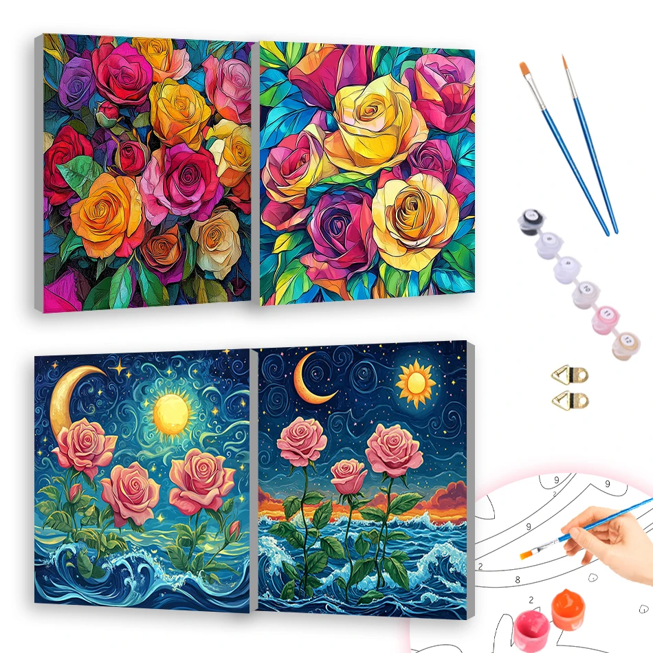 1pc frameless Oil Painting By Numbers For Beginner Flowers rose Arts Crafts Diy Set Drawing Canvas Wall Art Picture
1pc frameless Oil Painting By Numbers For Beginner Flowers rose Arts Crafts Diy Set Drawing Canvas Wall Art Picture