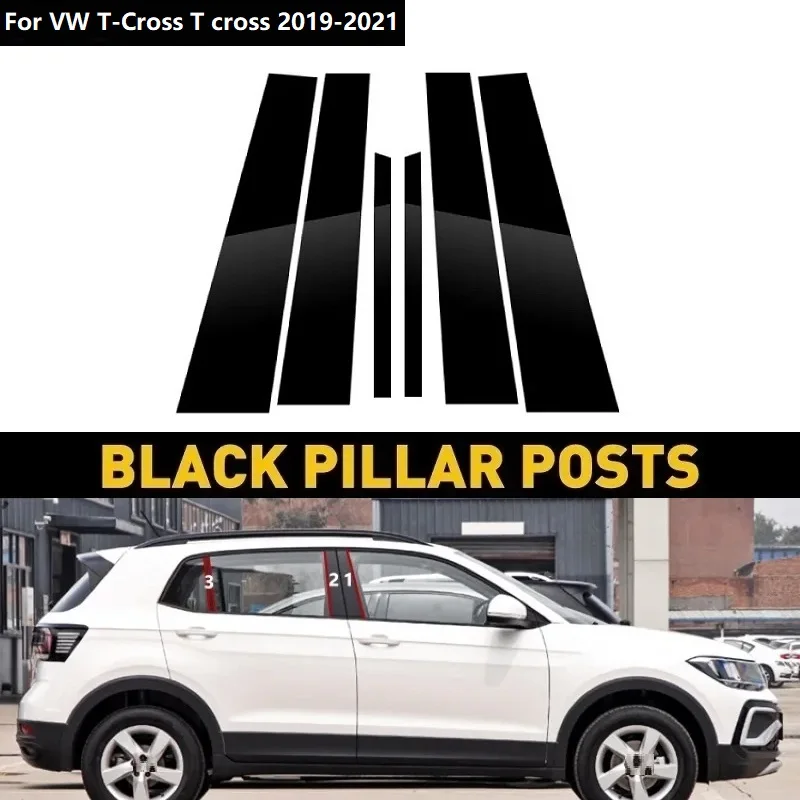 6PCS Car Pillar Posts Window Trim Cover For VW T-Cross T cross 2019-2021 Window Mirror Effect Film Car B Column Stickers
6PCS Car Pillar Posts Window Trim Cover For VW T-Cross T cross 2019-2021 Window Mirror Effect Film Car B Column Stickers