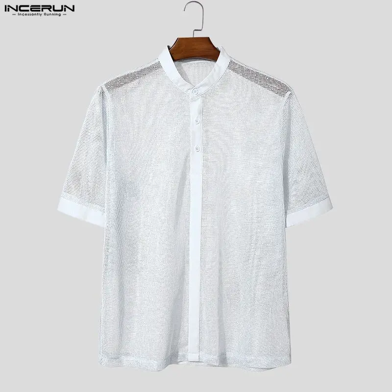 INCERUN Men's Shirt Mesh See Through Hollow Out Sexy Short Sleeve Tops Summer Shirts For Man Streetwear 2026 Stylish Camisas
INCERUN Men's Shirt Mesh See Through Hollow Out Sexy Short Sleeve Tops Summer Shirts For Man Streetwear 2026 Stylish Camisas