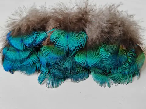 100Pcs,Fly Tying,Veren, Crafts DIY Green Peacock Plumage Feathers for Jewelry DIY,Plumas Decorative,4-6cm