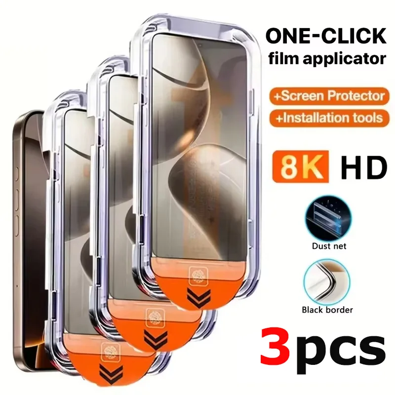 3Pcs Screen Protector For iPhone 17 16 Pro Max 15 11 13 14 12 XR X Xs 7 8 Plus SE 6 Easy Installation Tempered Glass Film
3Pcs Screen Protector For iPhone 17 16 Pro Max 15 11 13 14 12 XR X Xs 7 8 Plus SE 6 Easy Installation Tempered Glass Film