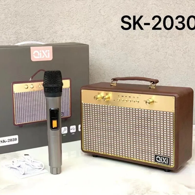 SK2030 Wireless Bluetooth Speaker Microphone K Song Portable Leather Handheld 50W High-Power Subwoofer
SK2030 Wireless Bluetooth Speaker Microphone K Song Portable Leather Handheld 50W High-Power Subwoofer