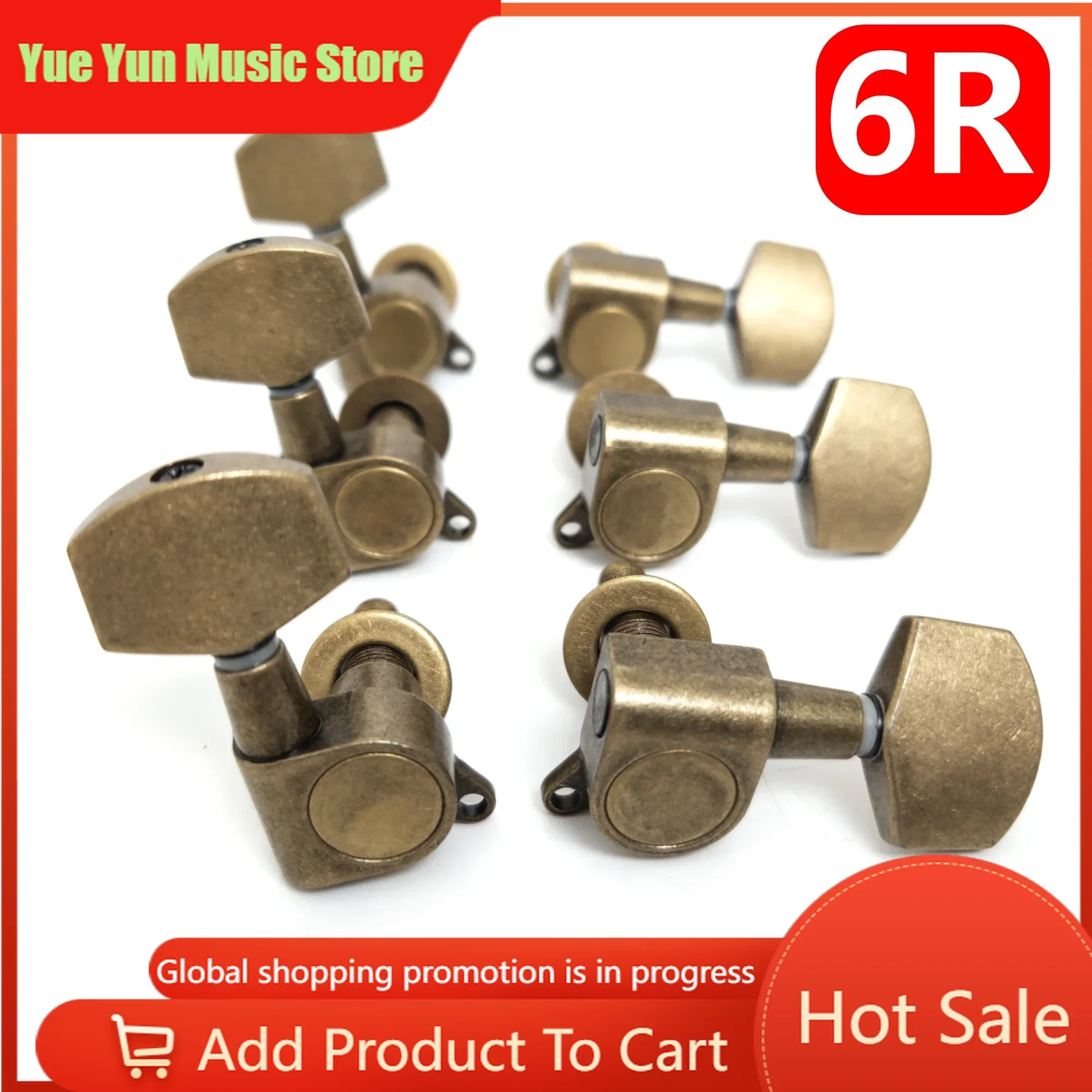 Guitar Tuners Vintage Style 6R Guitar Tuning Pegs Machine Heads Brass for Acoustic and Electric Guitar Replacement parts
Guitar Tuners Vintage Style 6R Guitar Tuning Pegs Machine Heads Brass for Acoustic and Electric Guitar Replacement parts