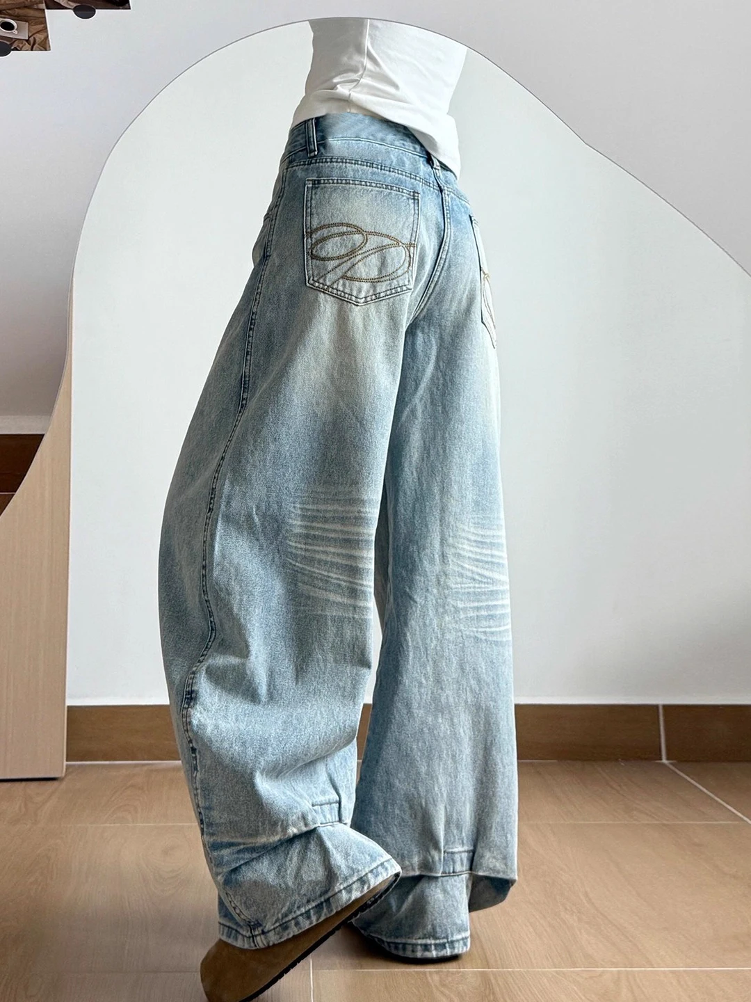 High Waist Wide Leg American Sle Jeans Women's Autumn plus Size Loose Lazy Slimming Wide Leg Pants ket Design Commute Sle
High Waist Wide Leg American Sle Jeans Women's Autumn plus Size Loose Lazy Slimming Wide Leg Pants ket Design Commute Sle