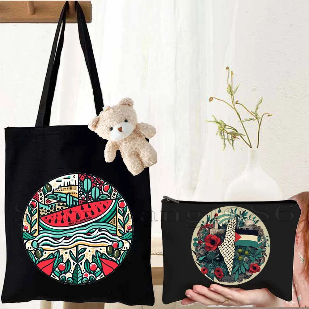 3PCS Gifts Arabic Peace Al Aqsa Keffiyeh Olive Tree Al Aqsa Dome of The Rock Canvas Shoulder Tote Bag Cotton Bag Shopper Handbag
3PCS Gifts Arabic Peace Al Aqsa Keffiyeh Olive Tree Al Aqsa Dome of The Rock Canvas Shoulder Tote Bag Cotton Bag Shopper Handbag