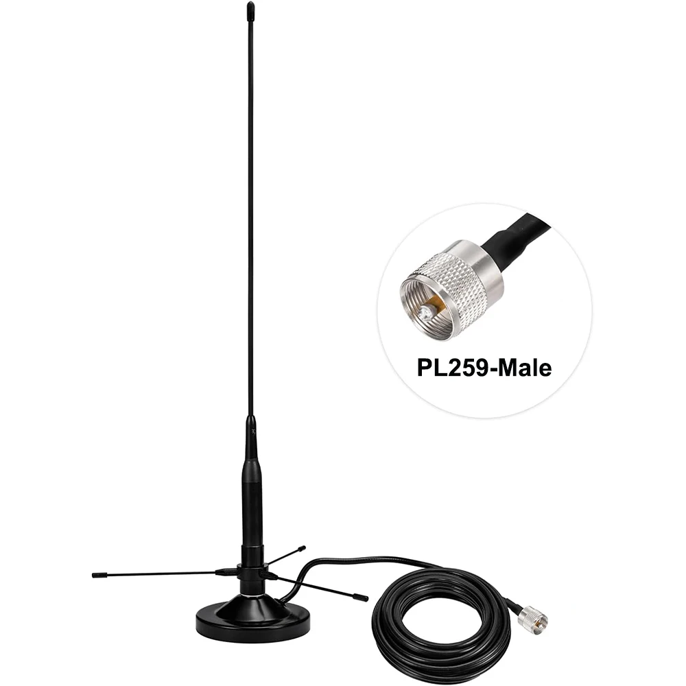 Vehicle Mobile Ham Radio Antenna with Ground Planes Dual Band VHF UHF 136-174MHz 400-470MHz Magnetic Base Mount Soft Whip Antenn
Vehicle Mobile Ham Radio Antenna with Ground Planes Dual Band VHF UHF 136-174MHz 400-470MHz Magnetic Base Mount Soft Whip Antenn