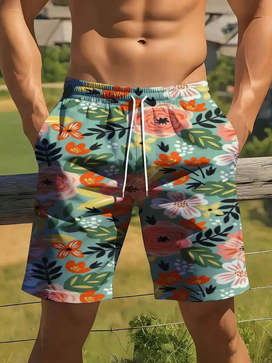 Floral Print Swim Shorts For Men With Drawstring Waist Summer Beach Wear
Floral Print Swim Shorts For Men With Drawstring Waist Summer Beach Wear