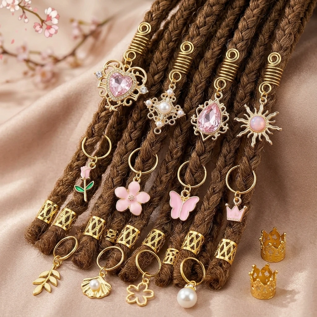 Hair Extension Rings With Glittering Flowers Hearts And Butterflies Accessories For Dreadlocks
Hair Extension Rings With Glittering Flowers Hearts And Butterflies Accessories For Dreadlocks