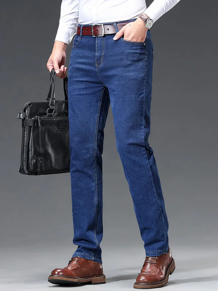 Classic Mens Jeans New Embroidery Office Straight Denim Pants Male Stretch Spring Autumn Business Casual Trousers Blue Black
Classic Mens Jeans New Embroidery Office Straight Denim Pants Male Stretch Spring Autumn Business Casual Trousers Blue Black