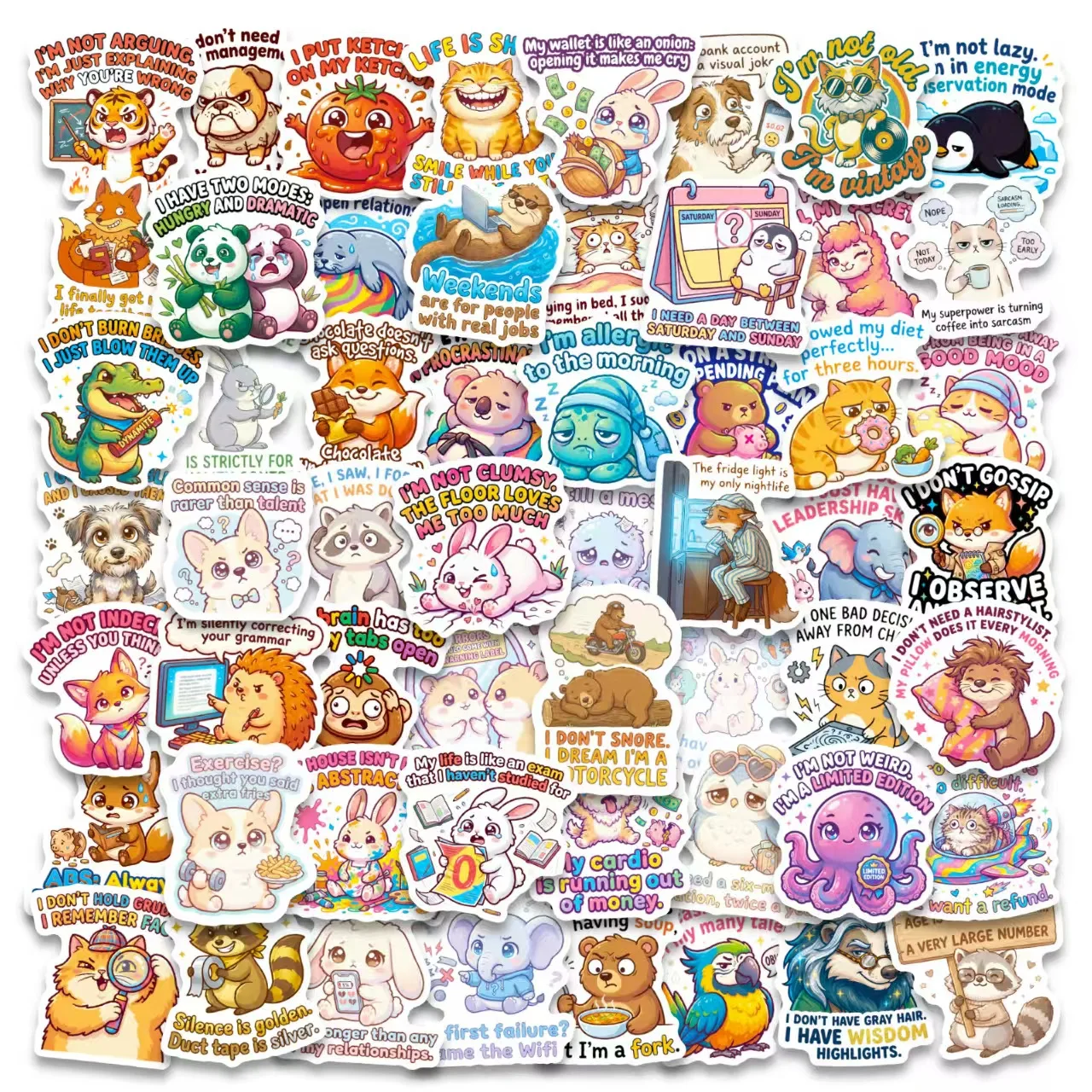 56 Pieces Lovely Cartoon Animal Stickers, Funny Word Handmade Stickers for Journal Cup Luggage DIY Decor
56 Pieces Lovely Cartoon Animal Stickers, Funny Word Handmade Stickers for Journal Cup Luggage DIY Decor