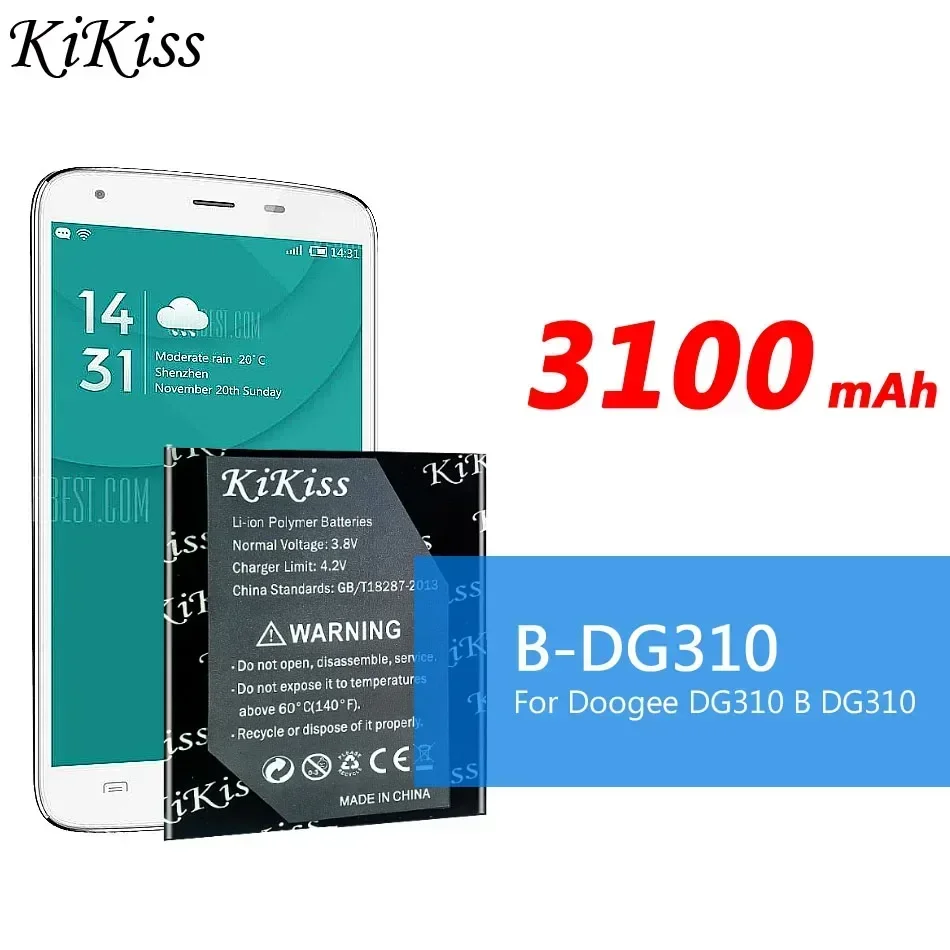 KiKiss 3100 мАч Новый аккумулятор для телефона B-DG310 для DOOGEE DG310 BDG310 Высококачественные аккумуляторные батареи для телефона
KiKiss 3100 мАч Новый аккумулятор для телефона B-DG310 для DOOGEE DG310 BDG310 Высококачественные аккумуляторные батареи для телефона
