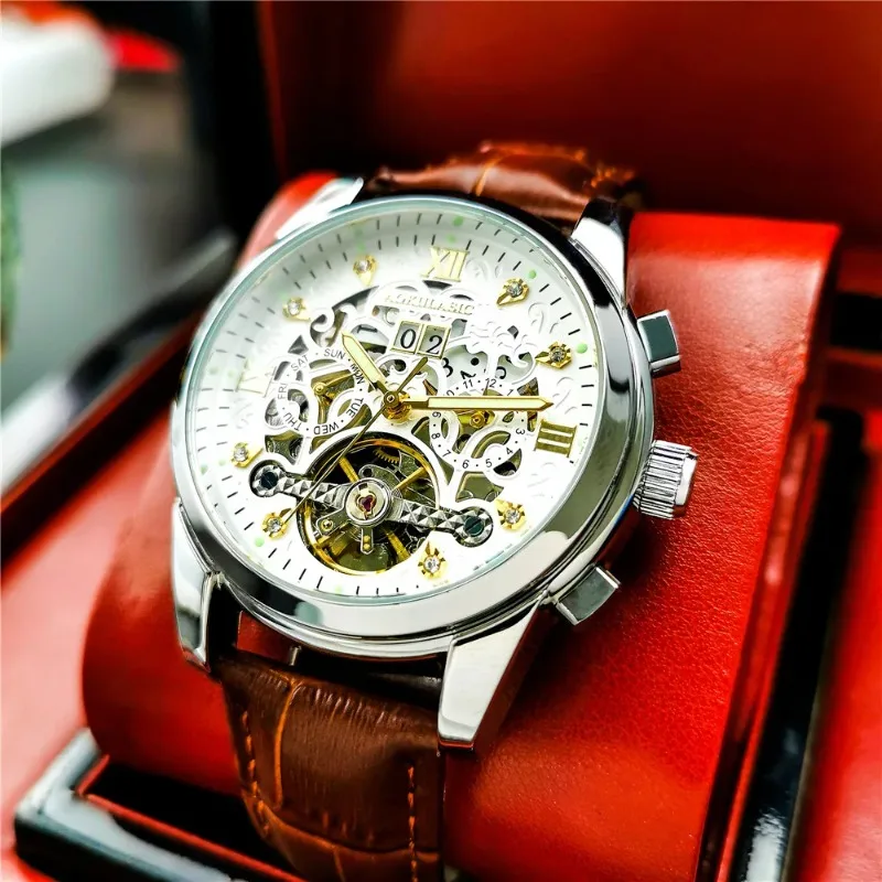 New Watch Big Flywheel Skeleton Automatic Mechanical Watch Dual Calendar Waterproof Luminous Casual Mens Wristwatch
New Watch Big Flywheel Skeleton Automatic Mechanical Watch Dual Calendar Waterproof Luminous Casual Mens Wristwatch