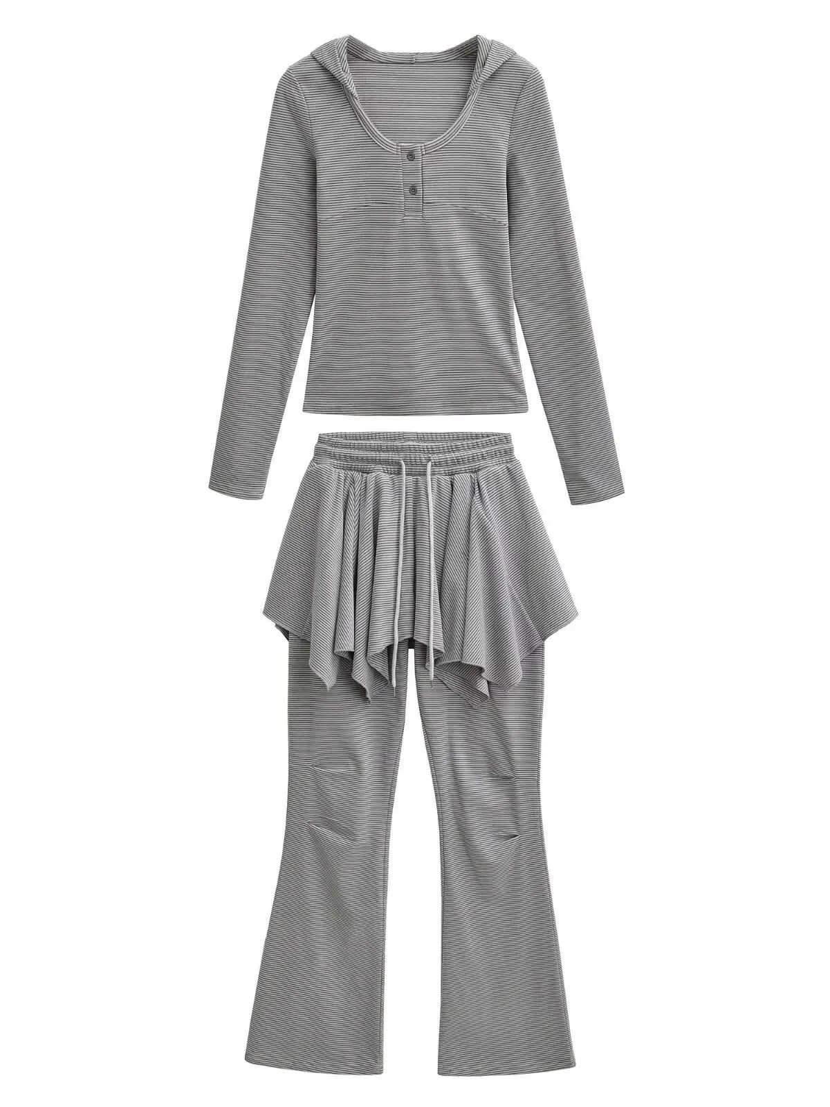 Retro Slim Fit Thermal Striped Hoodie And Skirt Set High Waist Long Pants Winter Faion Ensemble for Women Warm Comfortable
Retro Slim Fit Thermal Striped Hoodie And Skirt Set High Waist Long Pants Winter Faion Ensemble for Women Warm Comfortable