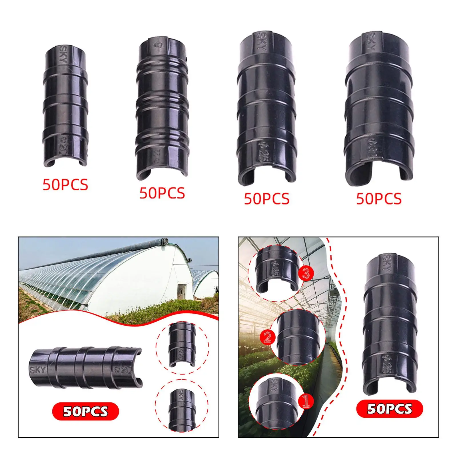 Greenhouse Film Clamps ABS PC Material Multipurpose Tube Clip Frame Pipe Clamp for Greenhouse Pipe Insert
Greenhouse Film Clamps ABS PC Material Multipurpose Tube Clip Frame Pipe Clamp for Greenhouse Pipe Insert