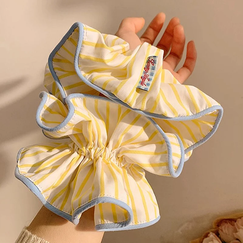 Korean Striped Large Intestine Scrunchie Hair Tie For Women Girls Sweet Hair Ornament Elastic Hair Band Fashion Hair Accessories
Korean Striped Large Intestine Scrunchie Hair Tie For Women Girls Sweet Hair Ornament Elastic Hair Band Fashion Hair Accessories