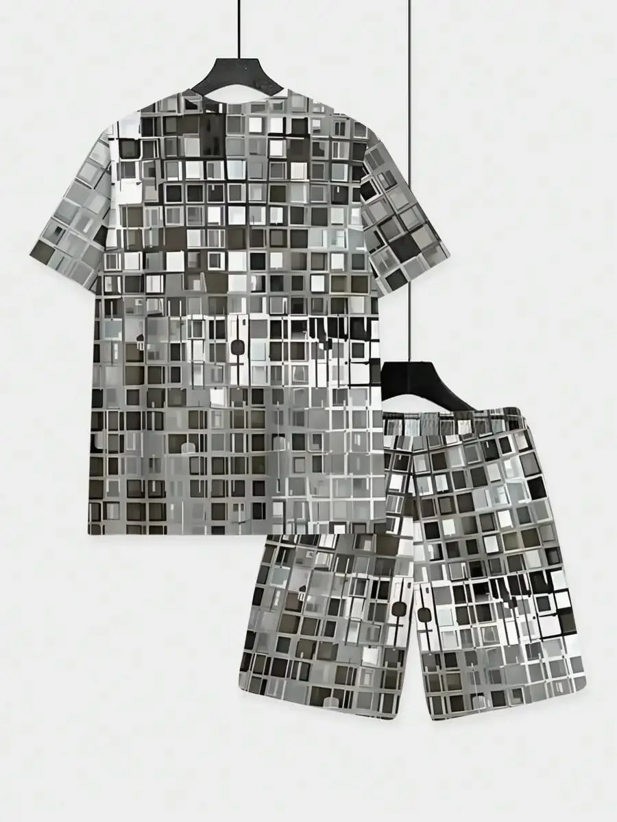 Mens Mirror Square Print T-Shirt Shorts Co-Ord Set Polyester Lightweight Breathable Casual Party Travel
Mens Mirror Square Print T-Shirt Shorts Co-Ord Set Polyester Lightweight Breathable Casual Party Travel