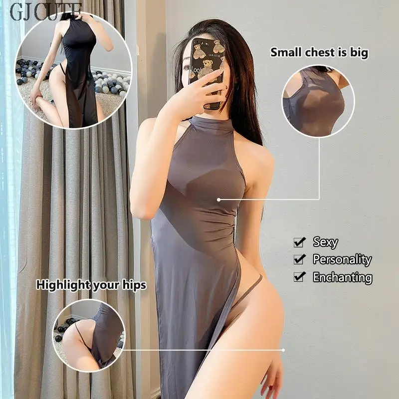 Fashion Women Sexy Cheongsam Pajamas Dress Uniform Temptation High Split Tight Dress Perspective Tight Big Backless Hip Skirt
Fashion Women Sexy Cheongsam Pajamas Dress Uniform Temptation High Split Tight Dress Perspective Tight Big Backless Hip Skirt