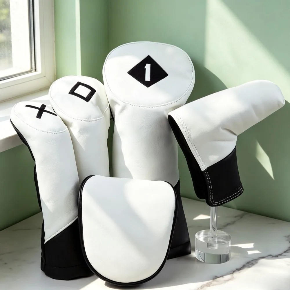 Limited Edition Minimalist White Golf Headcovers, Anti-Collision Protective Club Caps for Driver and Putter Golf Accessories
Limited Edition Minimalist White Golf Headcovers, Anti-Collision Protective Club Caps for Driver and Putter Golf Accessories