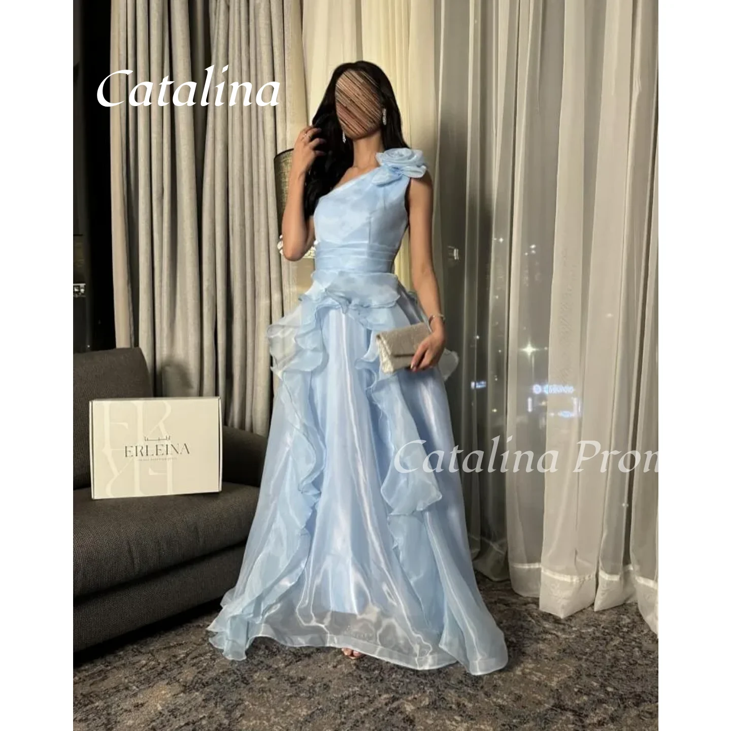 Light Blue Elegant Stralpess Prom Dress One-shoulder Ruffles Evening Dress Saudi Arabia Women Wedding Dress 2025 Customized
Light Blue Elegant Stralpess Prom Dress One-shoulder Ruffles Evening Dress Saudi Arabia Women Wedding Dress 2025 Customized