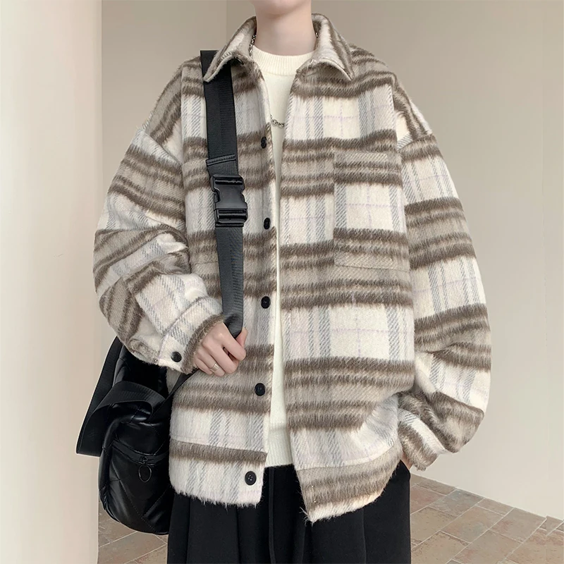 High-End Men's Woolen Cheered Jaet Spring Autumn Flip Collar Thiened Faionable Outerwear for Teenagers
High-End Men's Woolen Cheered Jaet Spring Autumn Flip Collar Thiened Faionable Outerwear for Teenagers