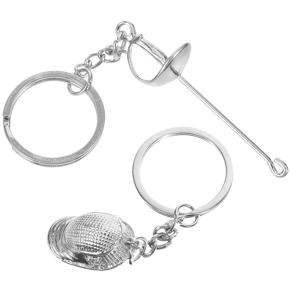 2 Pcs Novelty Keychains Fencing Hanging Ornament Hand Gift Silver Metal Small Pendant The
2 Pcs Novelty Keychains Fencing Hanging Ornament Hand Gift Silver Metal Small Pendant The