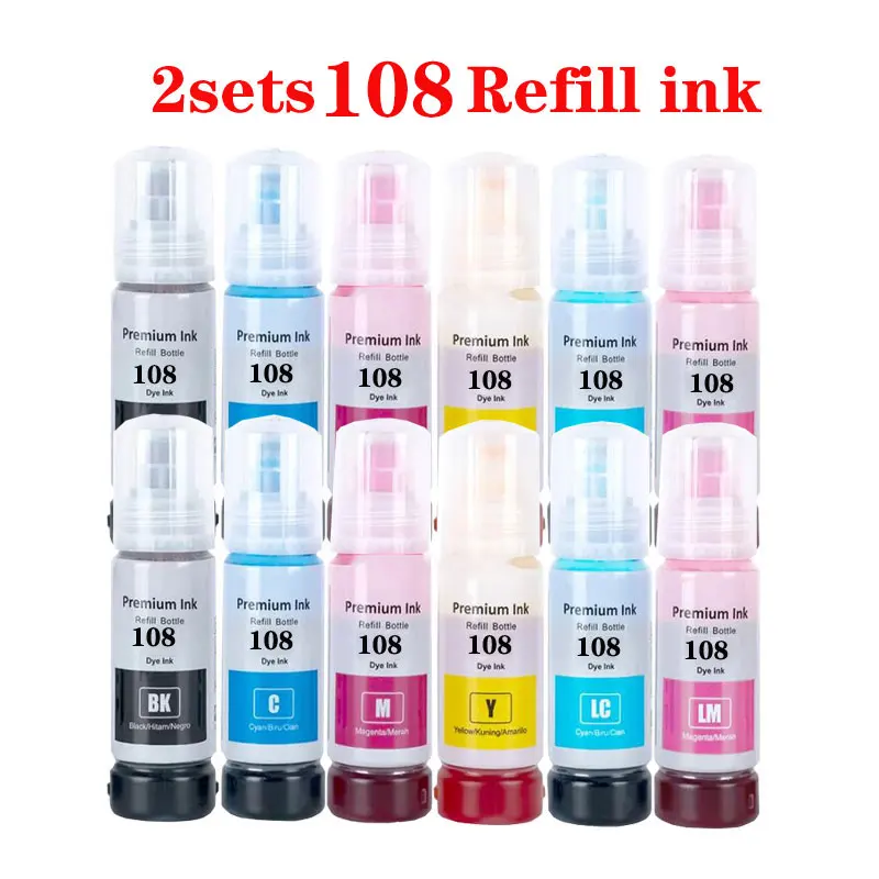 2 комплекта 108 T09C C13T09C14A Премиум запасные чернила для принтера Epson 108 L8050 L18050
2 комплекта 108 T09C C13T09C14A Премиум запасные чернила для принтера Epson 108 L8050 L18050
