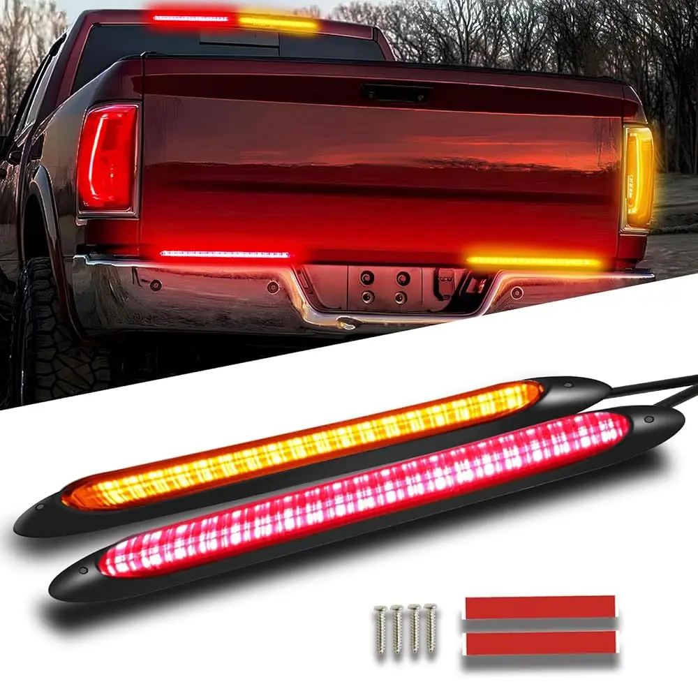 Ailexpress Auto - 14in Brake Light Strip Dynamic Sequential Flowing Turn Signal Light Amber & Red Brake Rear Driving Day Lights
Ailexpress Auto - 14in Brake Light Strip Dynamic Sequential Flowing Turn Signal Light Amber & Red Brake Rear Driving Day Lights