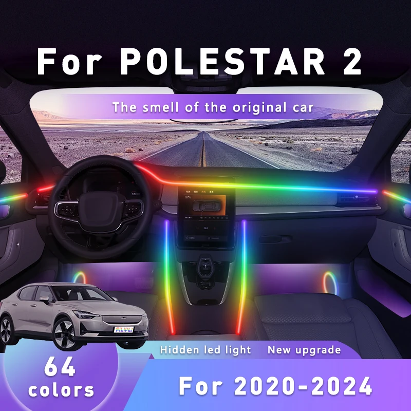 FILIPLI For POLESTAR 2 For 2020-2024 Car Interior Acrylic Lights Multi Color Car LED Ambient By App Control 64 RGB Colour Lights
FILIPLI For POLESTAR 2 For 2020-2024 Car Interior Acrylic Lights Multi Color Car LED Ambient By App Control 64 RGB Colour Lights