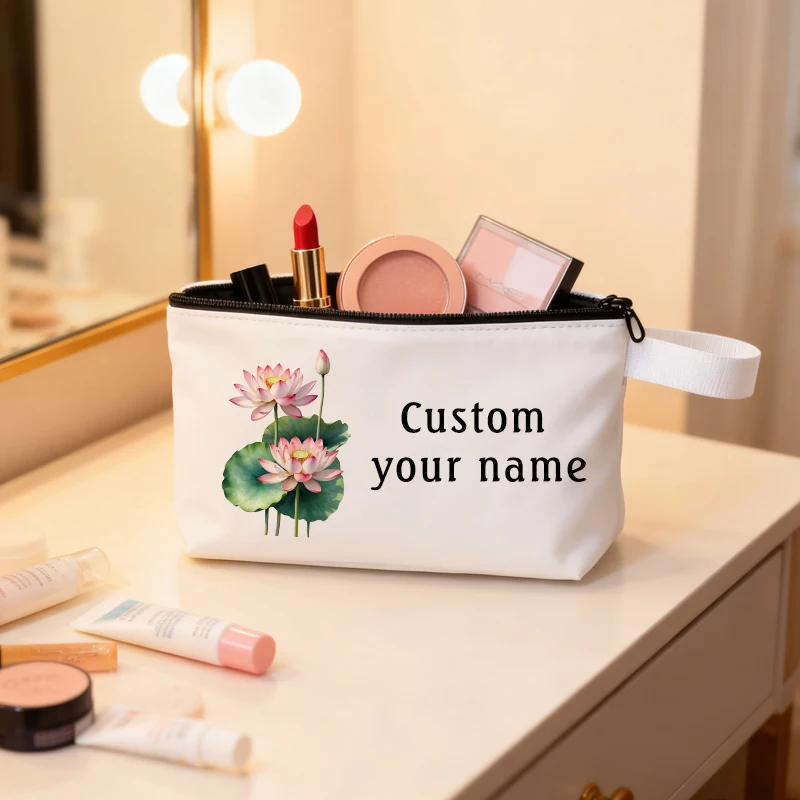 Cosmetic Bag Custom Your Name Lotus Flower Pattern Travel Organizer Multifunction Organizers Pencil Cases Pouch Canvas Bags
Cosmetic Bag Custom Your Name Lotus Flower Pattern Travel Organizer Multifunction Organizers Pencil Cases Pouch Canvas Bags