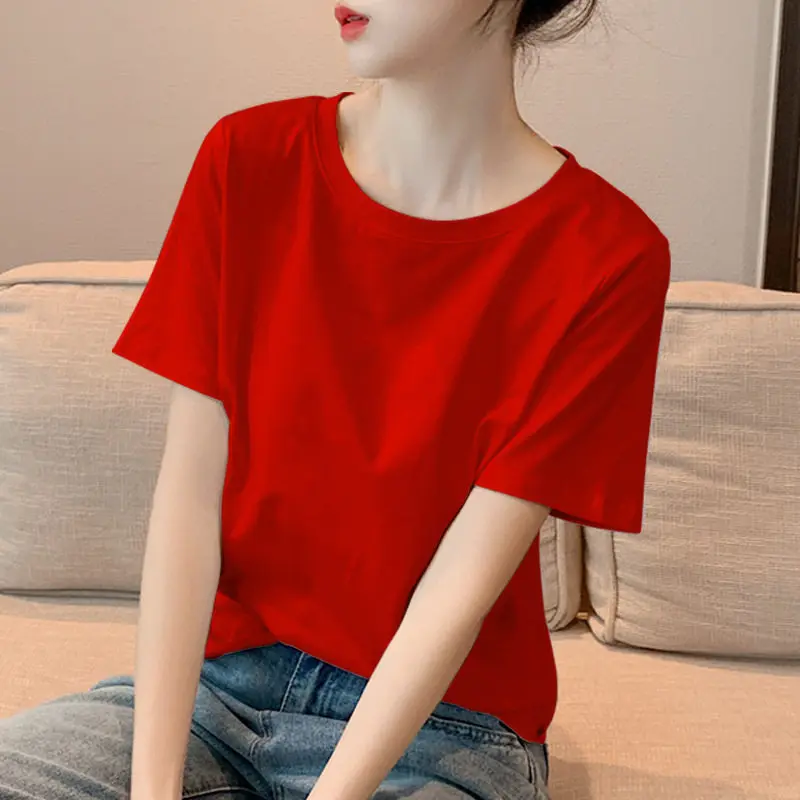 Женская футболка из чистого хлопка 2026 года: новая, однотонная, освежающая, простая, повседневная, универсальная, стильная и модная.
Женская футболка из чистого хлопка 2026 года: новая, однотонная, освежающая, простая, повседневная, универсальная, стильная и модная.